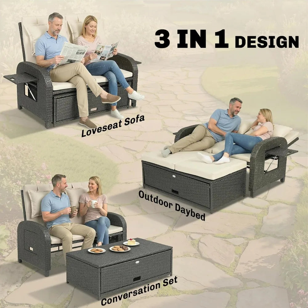 Outdoor Rattan Patio Daybed