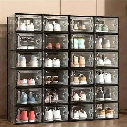 Large Stackable Plastic Shoe Storage Boxes