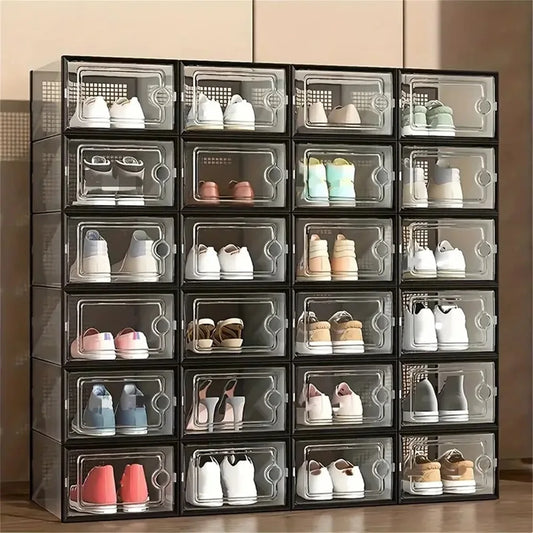 Large Stackable Plastic Shoe Storage Boxes