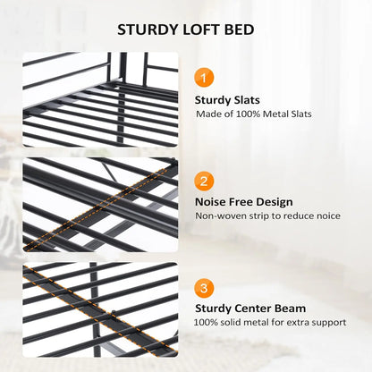 Heavy Duty Full Size Loft Bed