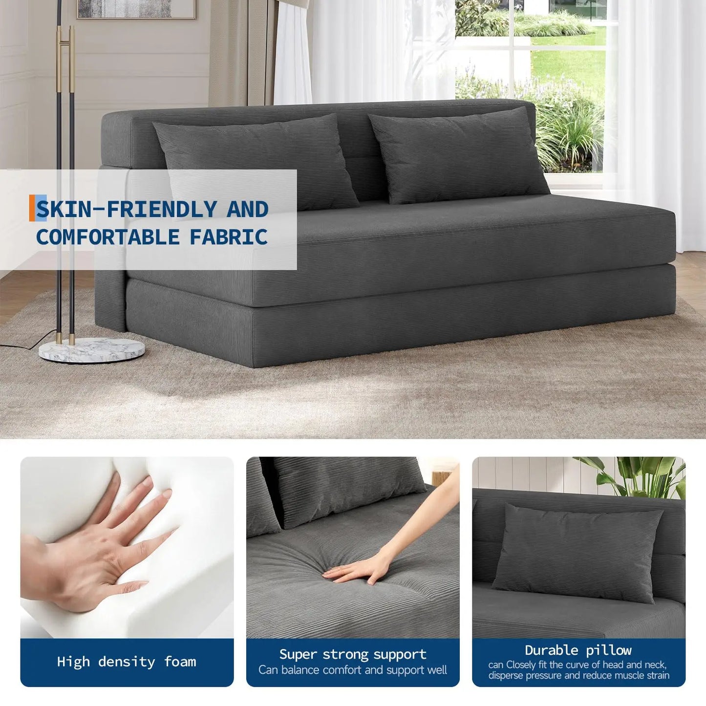4-In-1 Folding Love Seat Sofa Bed