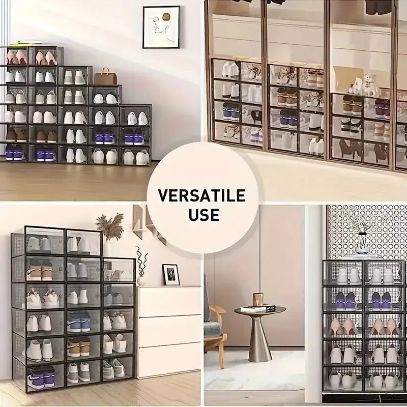 Large Stackable Plastic Shoe Storage Boxes