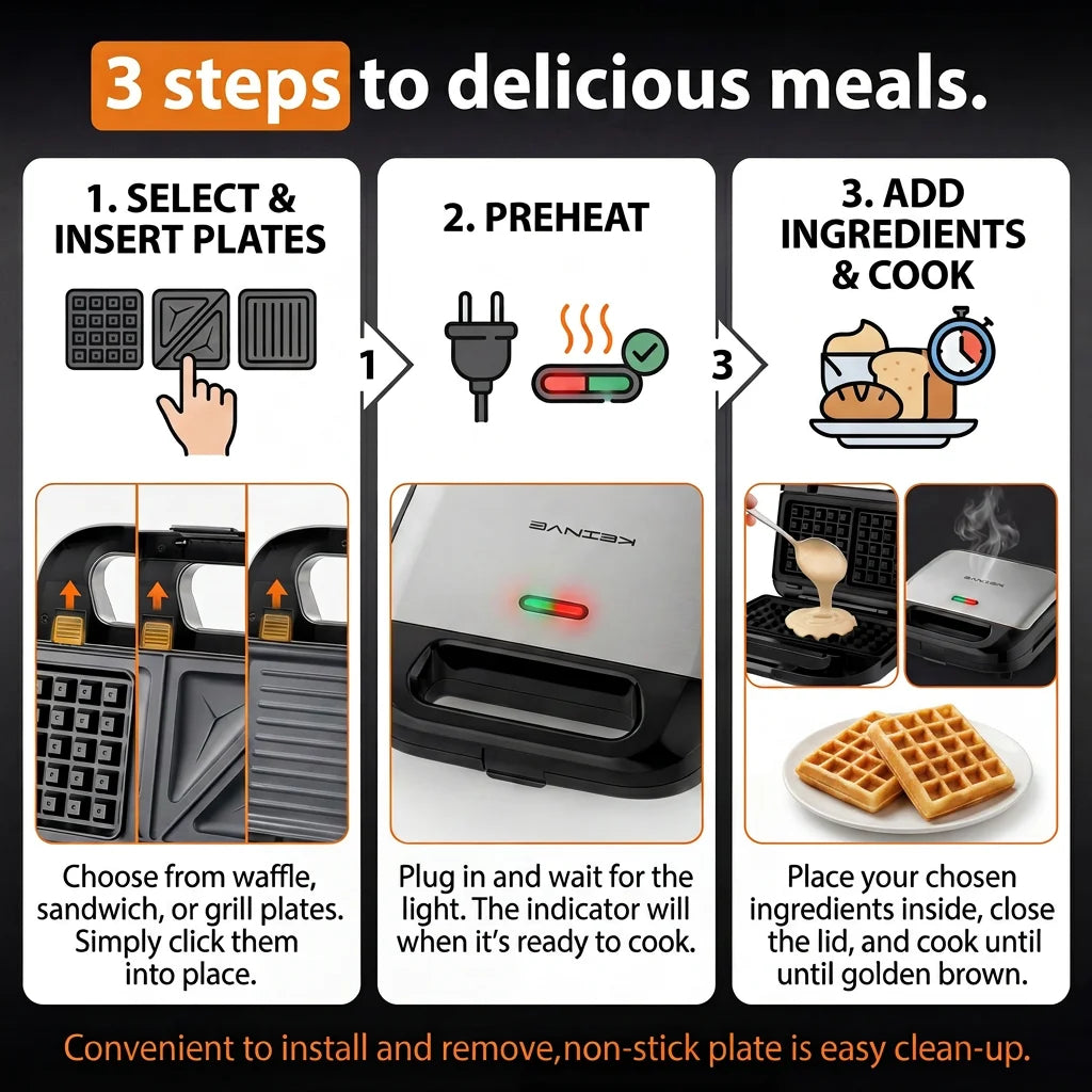 3-in-1 Sandwich Maker