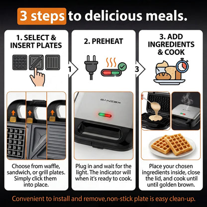 3-in-1 Sandwich Maker