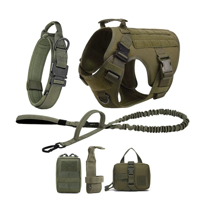 Tactical Dog Harness Collar Leash