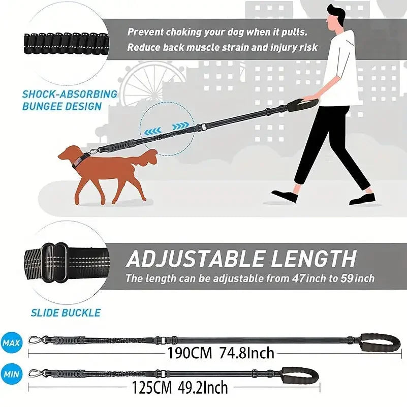 Shock Absorbing Reflective Pet Leash