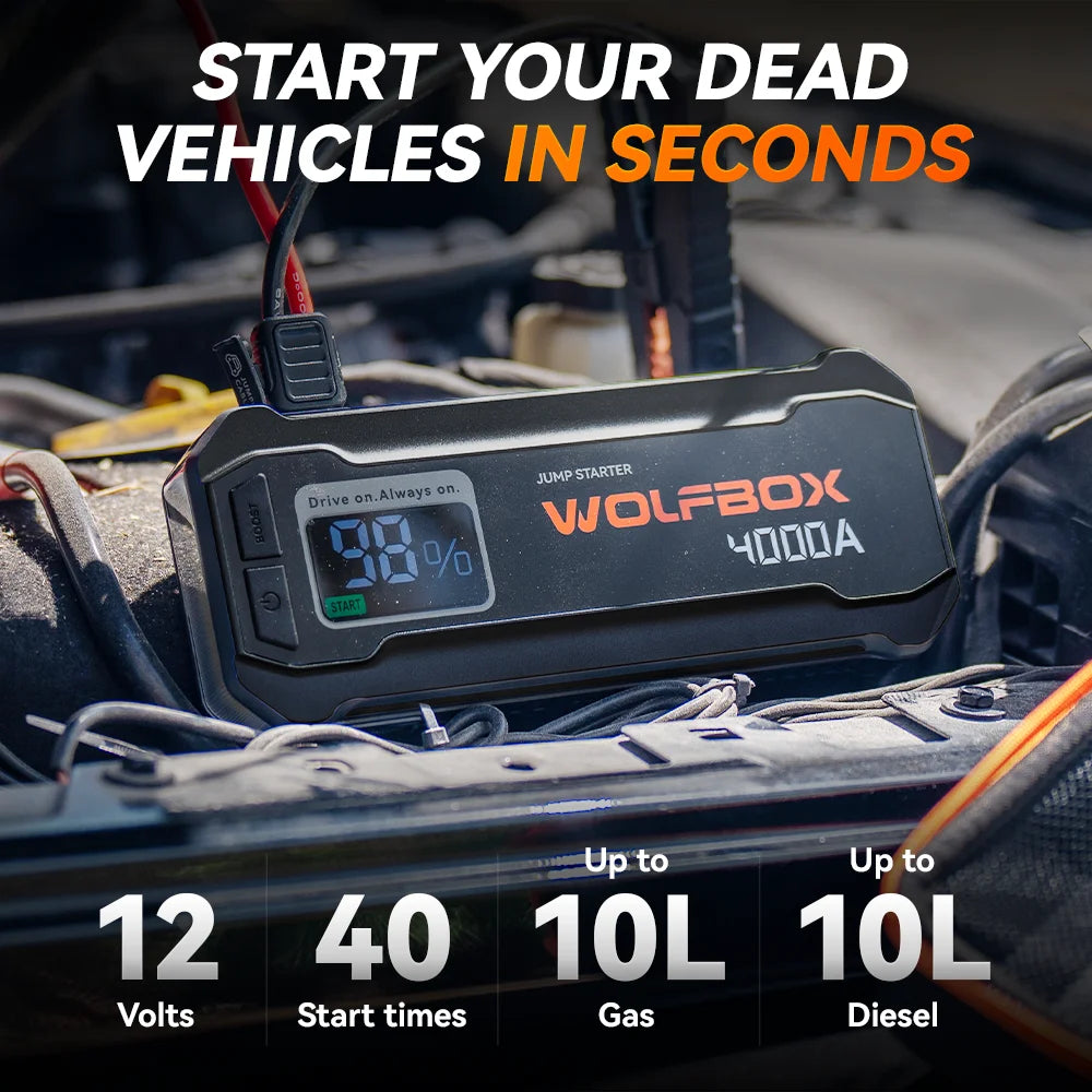 4000A Portable Jump Starter Battery Pack