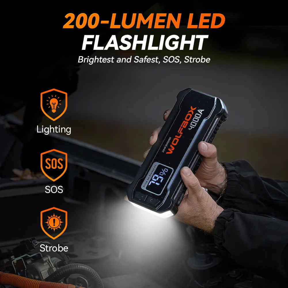 4000A Portable Jump Starter Battery Pack