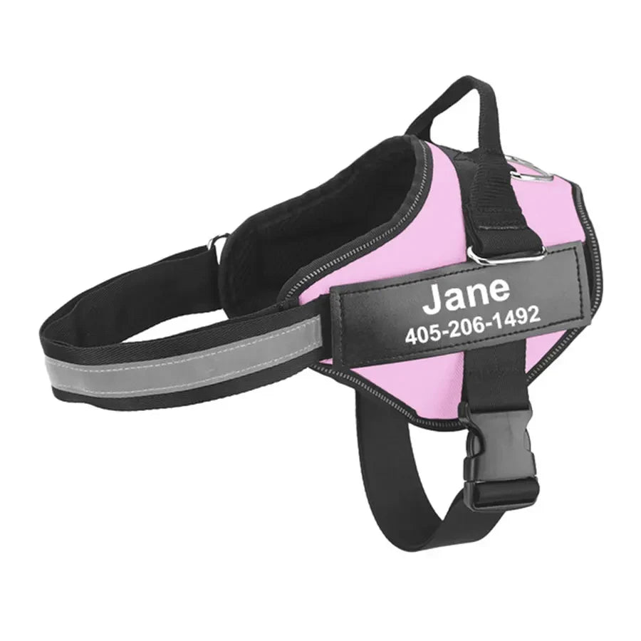 Personalized NO PULL Reflective Breathable Dog Harness