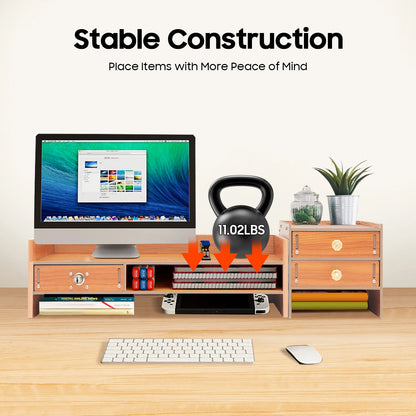 Computer Monitor Stand with Drawers