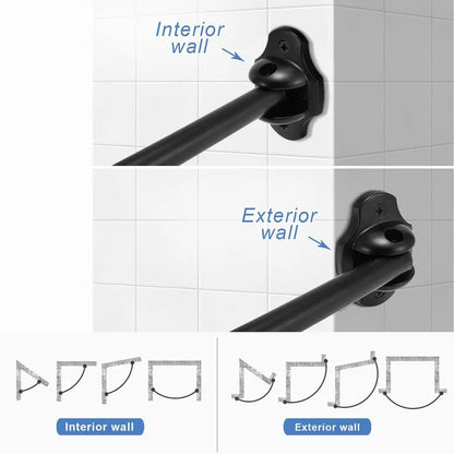 Adjustable Curved Shower Curtain