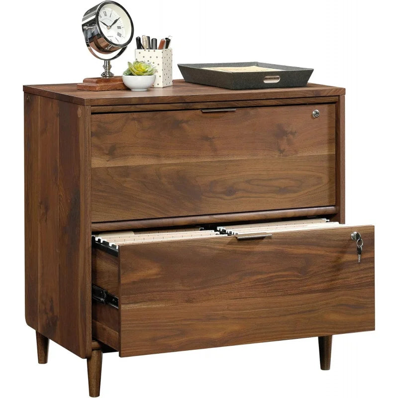 Grand Walnut Lateral File Cabinet