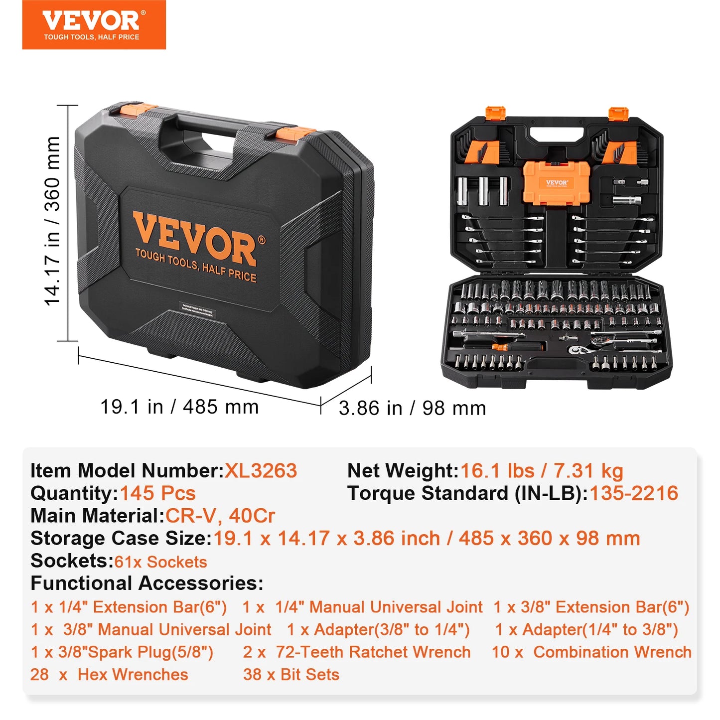 Mechanics Deep and Standard Socket Set