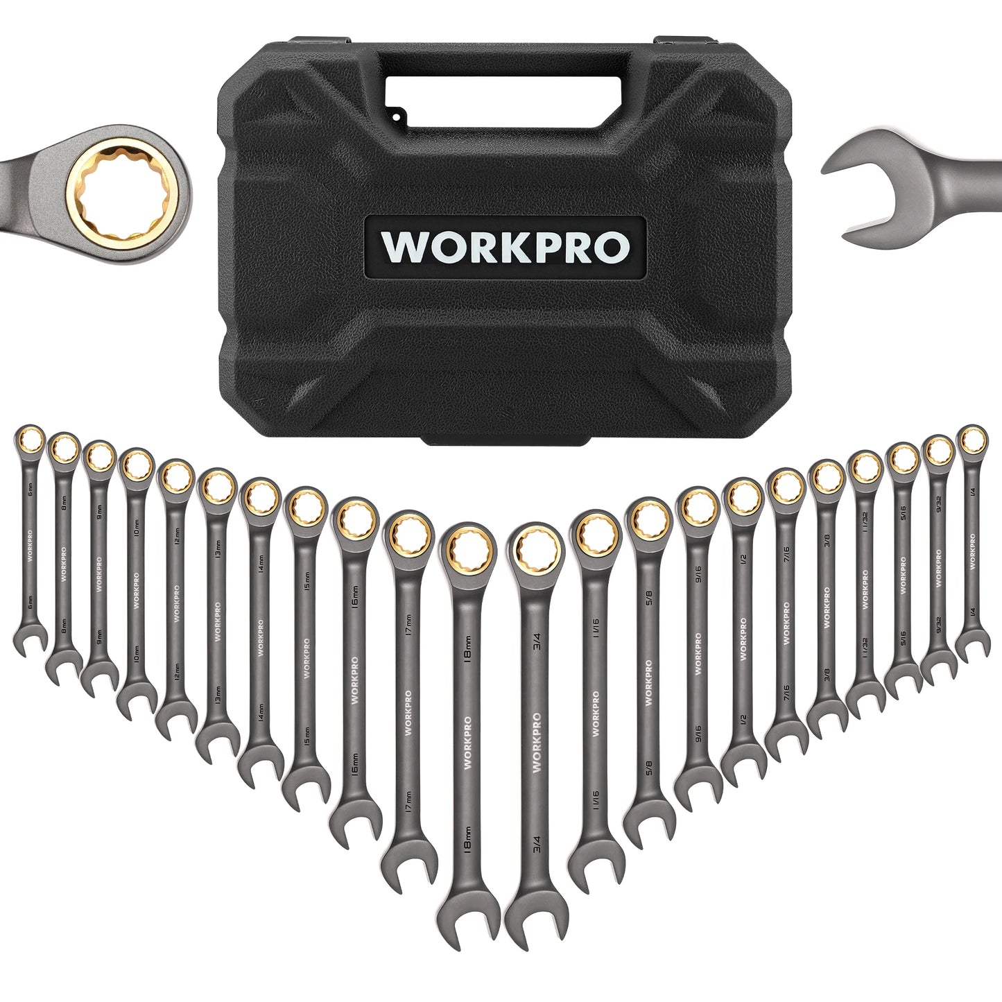 21pc Ratcheting Open End Wrench Set