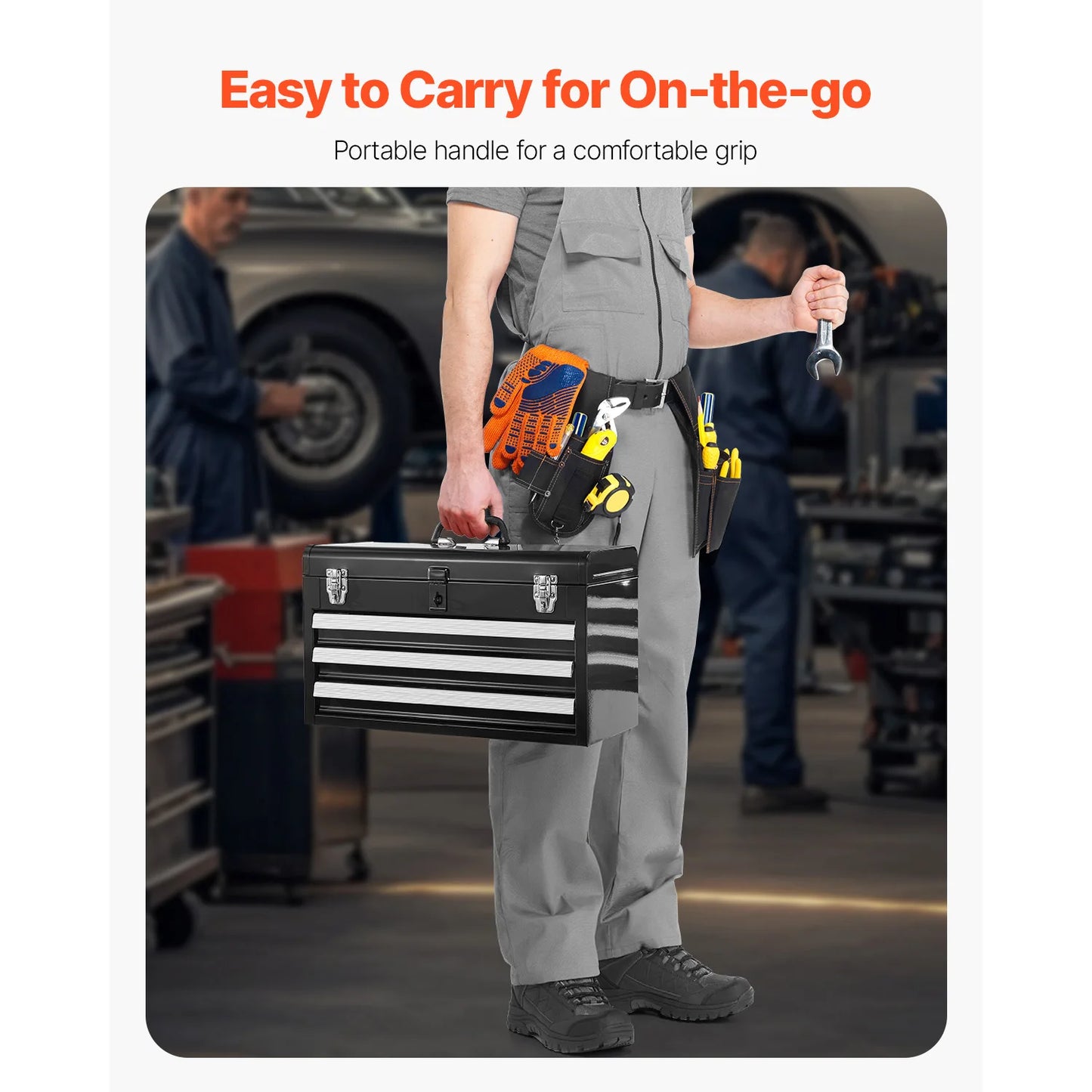 20in 3-Drawer Metal Tool Box