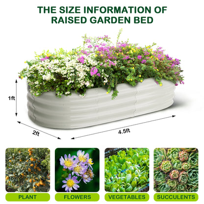 2 - 4.5x2x1ft Oval Galvanized Raised Beds