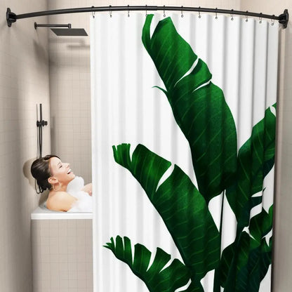 Adjustable Curved Shower Curtain