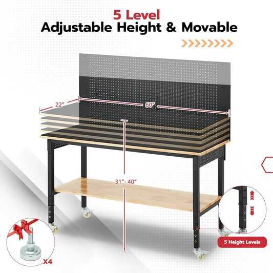 Heavy Duty Adjustable Height Workbench