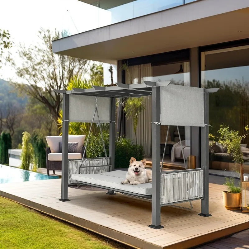2-in-1 Convertible Porch Swing Bed