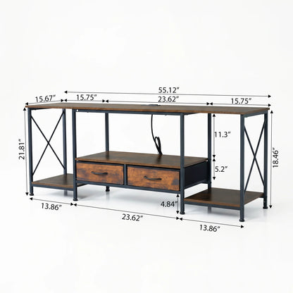 Wooden TV Stand with Drawers