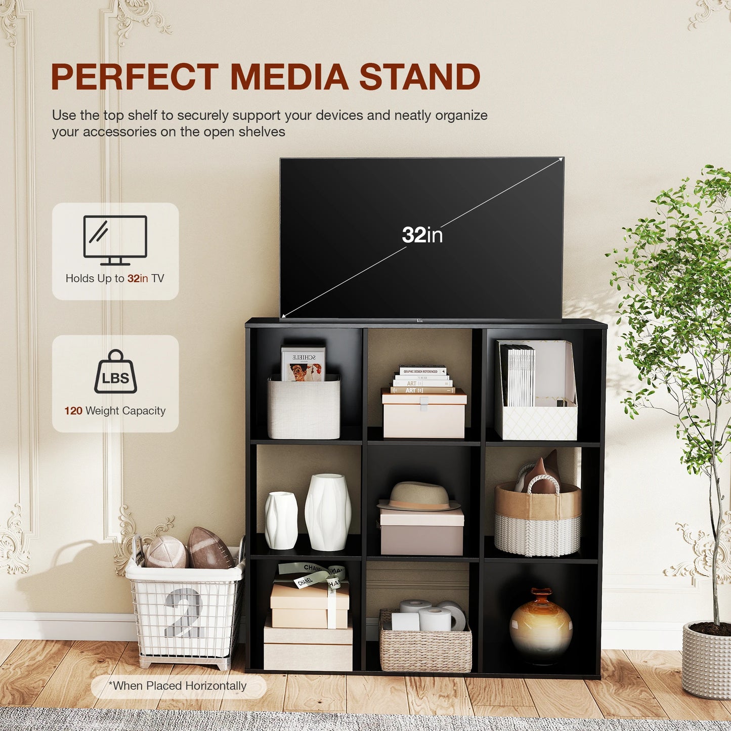 9 Cube Storage Wooden Organizer Shelf Bookcase