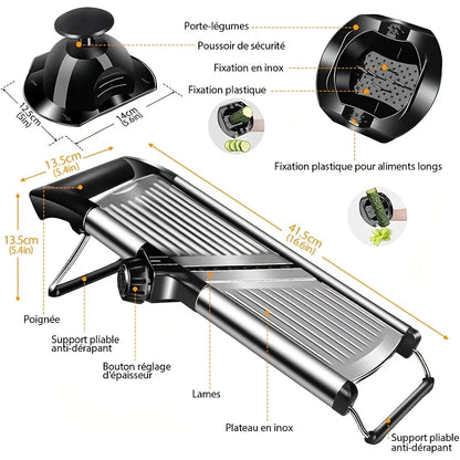 Stainless Steel Mandolin Slicer with 5 Blades