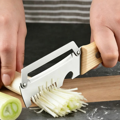 Stainless Steel Vegetable Peeler with Wooden Handle