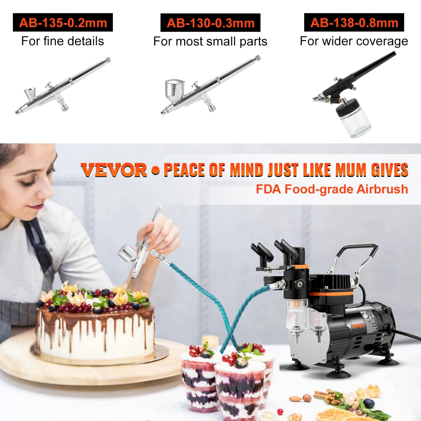 Professional Dual-Action Airbrush Compressor Kit