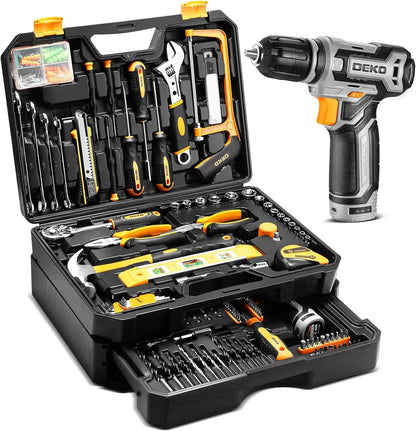 Home Mechanic Toolbox with 12V Cordless Drill