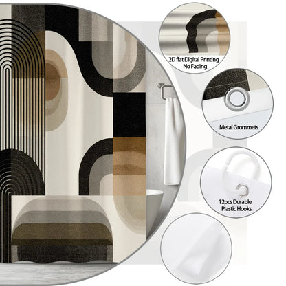 2D Flat Modern Abstract Shower Curtain