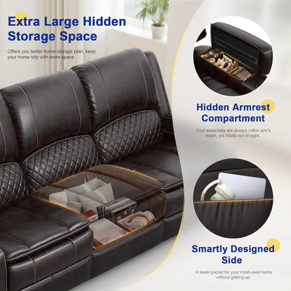 3 Seat Recliner Sofa with Console