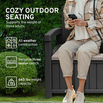 3 Seat Outdoor Storage Bench