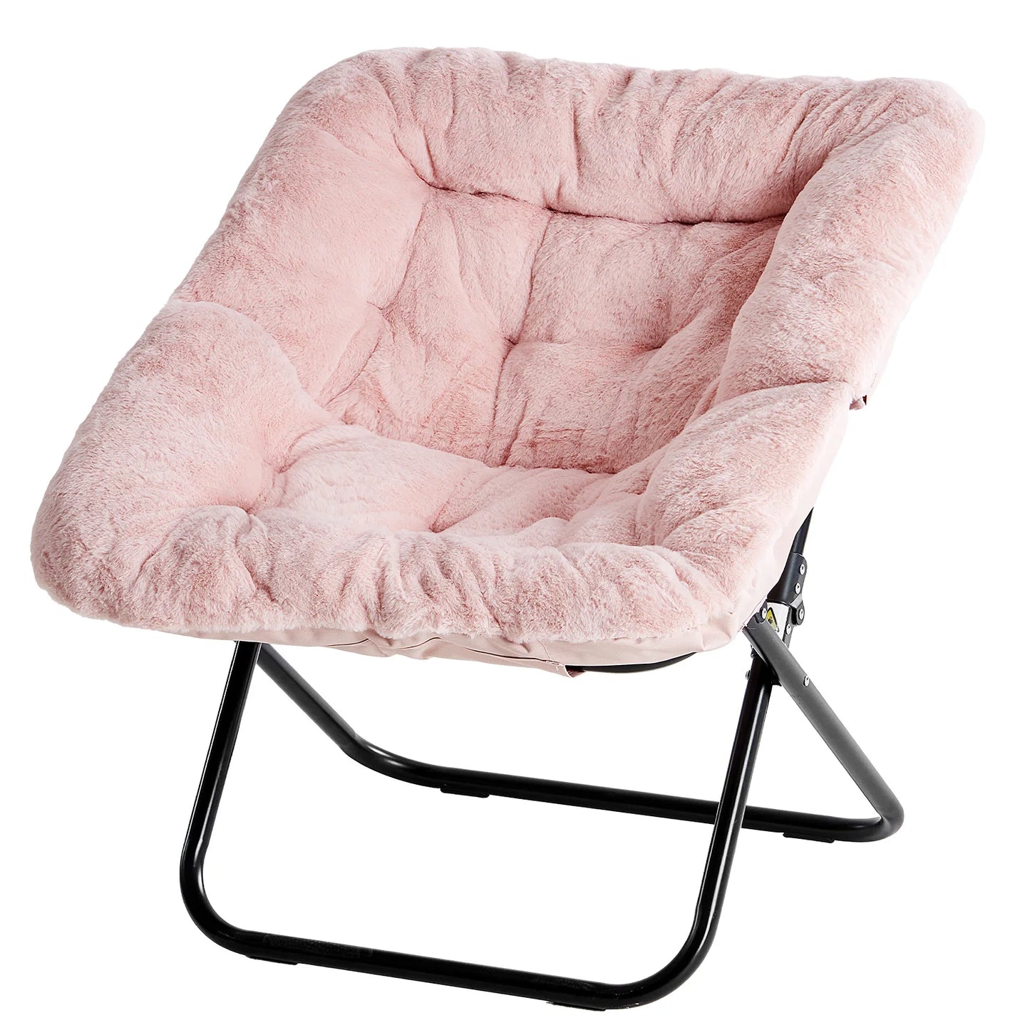 28" Cozy Foldable Faux Fur Saucer Chair
