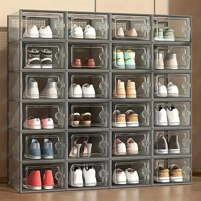 Large Stackable Plastic Shoe Storage Boxes