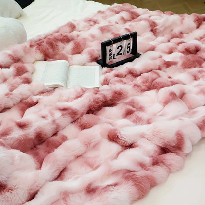Cozy Faux Rabbit Fleece Blanket / Throw