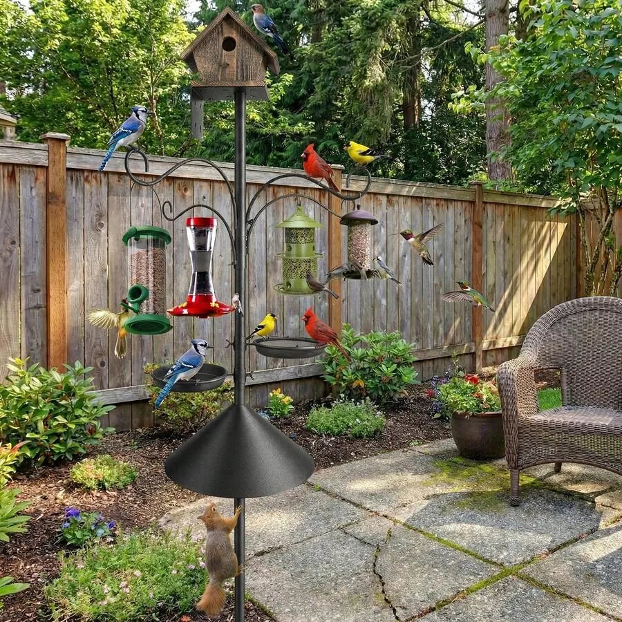 Heavy Duty Bird Feeder Pole With Squirrel Baffle