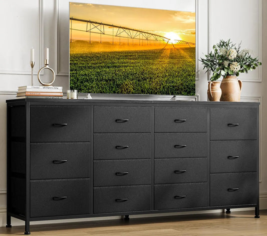 14 Drawer Dresser Black Fabric Dresser