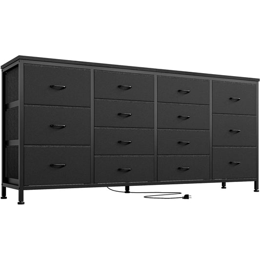 14 Drawer Dresser Black Fabric Dresser