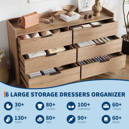 Modern 6-Drawer Dresser