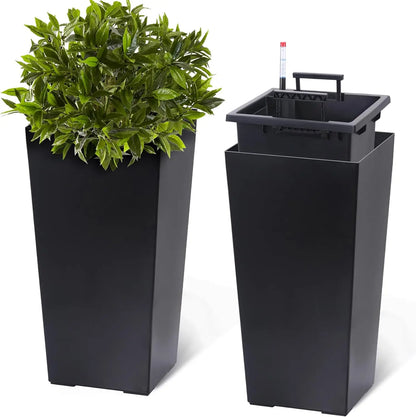2 PCS 22.4" Indoor ＆ Outdoor Taper Planter