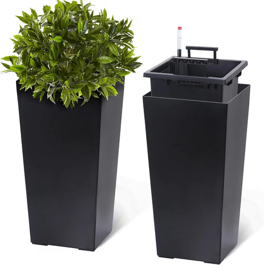 2 PCS 22.4" Indoor ＆ Outdoor Taper Planter