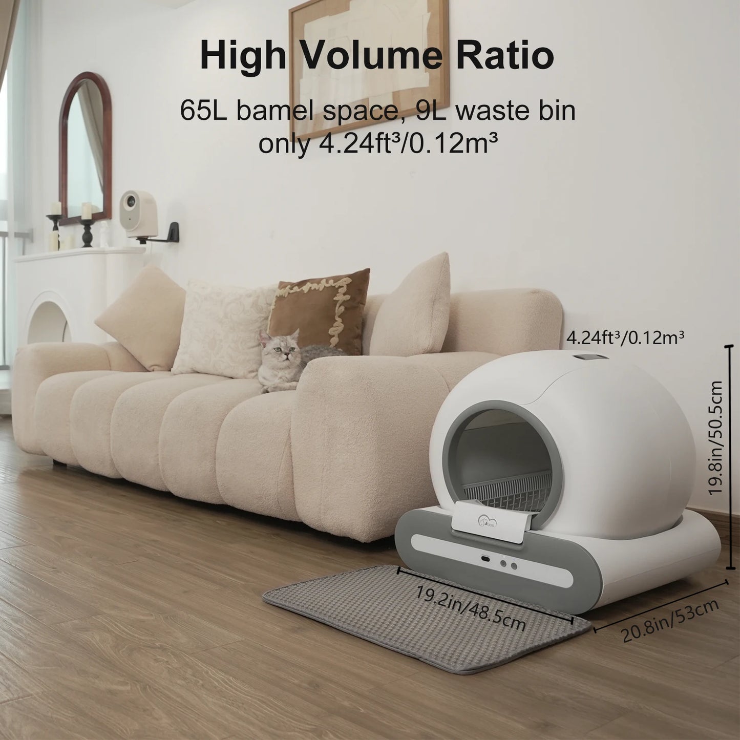 65L Self-Cleaning Cat Litter Box