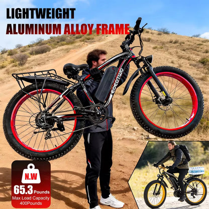 26" Fat Tire Electric Bike for Adults