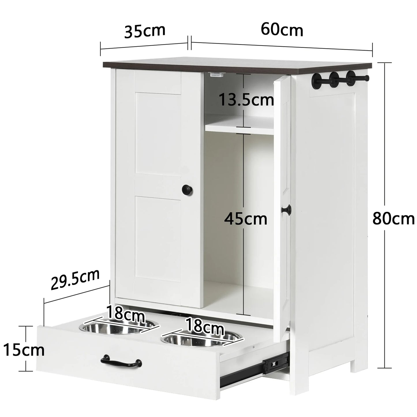 Hide Away Pet Feeding/Food Storage Cabinet