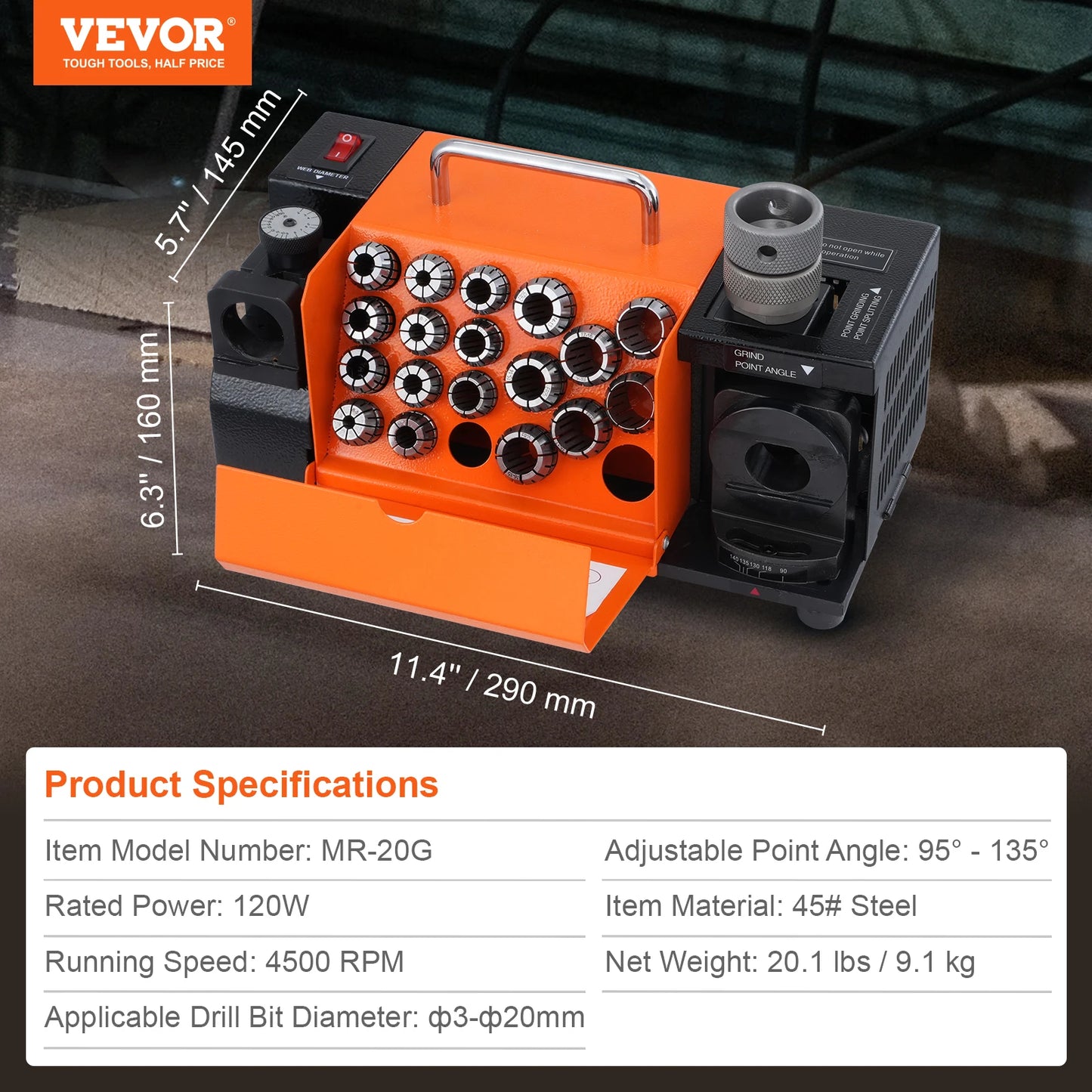 3-13mm Portable Drill Bit Sharpener