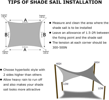 20'X26' Grey Rectangle Outdoor Shade Sail