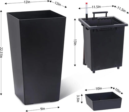 2 PCS 22.4" Indoor ＆ Outdoor Taper Planter