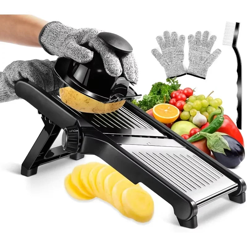 Stainless Steel Mandolin Slicer with 5 Blades