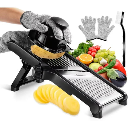 Stainless Steel Mandolin Slicer with 5 Blades