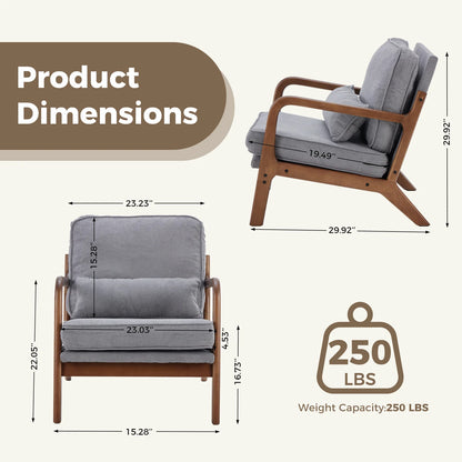 Modern Solid Wood Frame Accent Chair